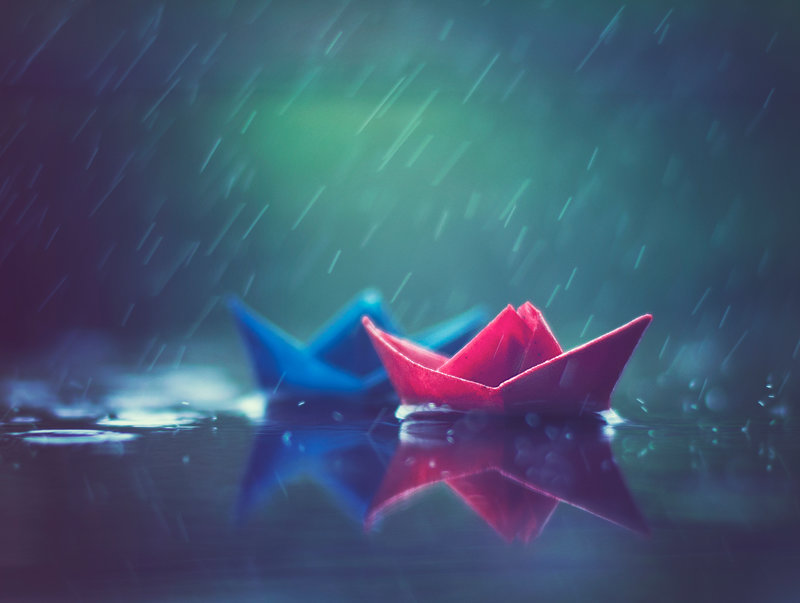 Image result for paper boat in rain